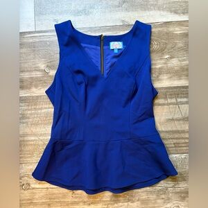 Plenty by Tracy Reese Royal Blue Peplum Top, size 6